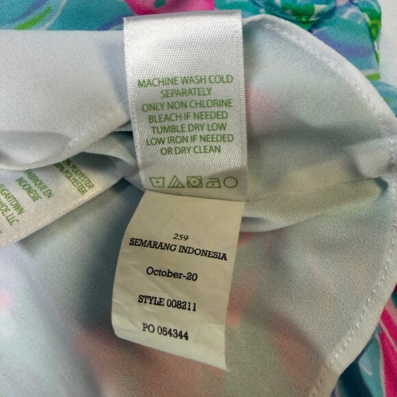 Lilly Pulitzer Gabriel Dress 4 Amalfi Blue Best Fishes Tiered EUC - Picture 8 of 11